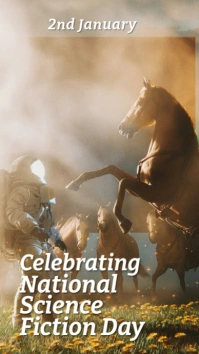 Brown Joyful National Science Fiction Day Anniversary Instagram Story template