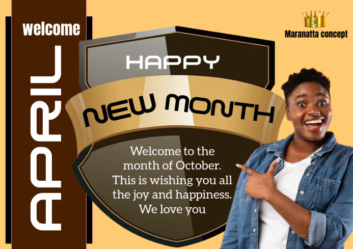 Brown Joyful New Month A4 template