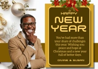 Brown Joyful New Year A1 template