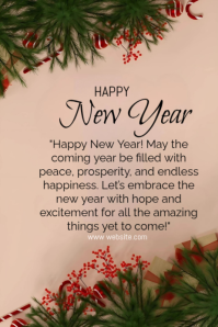 Brown New Year Celebration Pinterest-grafik Template