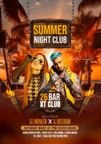 Brown Night Club Event A6 Template