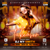 Brown Joyful Nightclub Event Instagram Post template