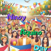 Yellow Ninoy Aquino Day Square Template | PosterMyWall