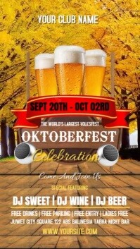 Brown Joyful Oktoberfest Celebration  Digital Display (9:16) template