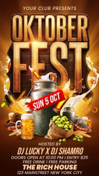 Brun Oktoberfest Party เรื่องราวบน Instagram Template
