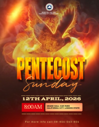 Brown Joyful Pentecost Event Flyer Volante (Carta US) template