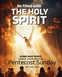 Brown Joyful Pentecost Sunday Instagram Portrait template