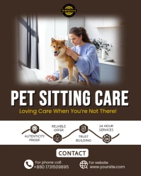 Brown Joyful Pet Sitting Care Instagram Portrait template
