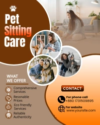 Brown Joyful Pet Sitting Care Instagram Portrait template