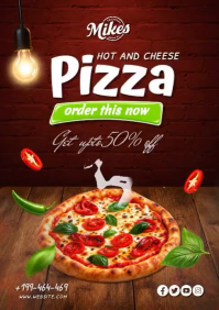 Brown Pizza Promotion A4 Template