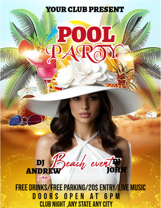 Pool Party Flyers Template | PosterMyWall
