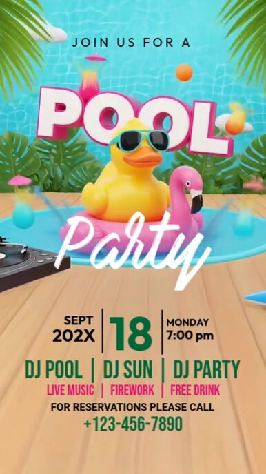 Brown Joyful Pool Party Instagram Story Indaba yaku-Instagram template
