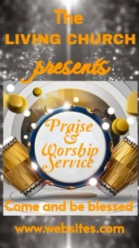Brown Joyful Praise And Worship Service  Instagram Reel template
