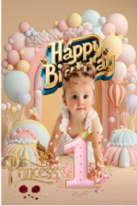 Brown Joyful Premium Baby Birthday Card  Pinterest Graphic template