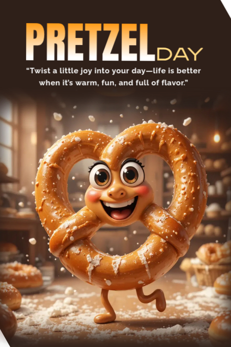 Plantilla de Brown Joyful Pretzel Day Poster | PosterMyWall