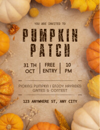 RETRO PUMPKIN PATCH FLYER Template | PosterMyWall