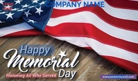 Brown Joyful Red Blue Red Happy Memorial Day Design  Tag แท็ก template