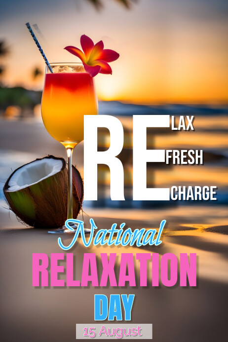 Relaxation Posts Brown Joyful Relaxation Day Celebration Post Template | PosterMyWall
