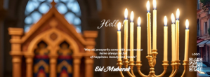 Brown Joyful Rosh Hashanah Poster, Rosh Hashanah Flyer, Rosh Hashan Facebook Cover Photo Facebook-coverfoto template