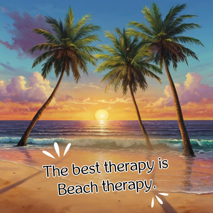Brown Joyful Sea Beach Instagram Post Instagram Post Template ...