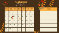 Brown Joyful September Calendar Digital Display (16:9) template