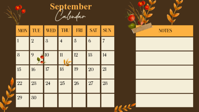 September Calendar Template | PosterMyWall