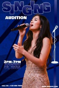 Brown Joyful Singing Audition Template Poster Affiche