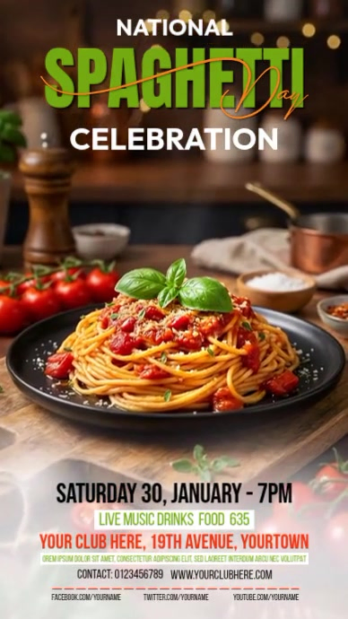 Brown Joyful Spaghetti Special Promo Instagram Story Template ...
