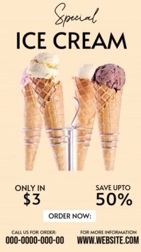Brown Joyful Special Ice Cream Ads Instagram Story template