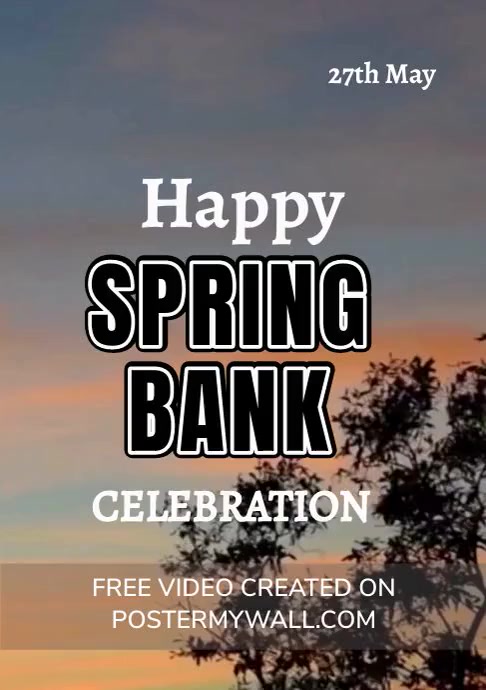 Spring Bank Card Design Plantilla de Brown Joyful Spring Bank Holiday A4 | PosterMyWall