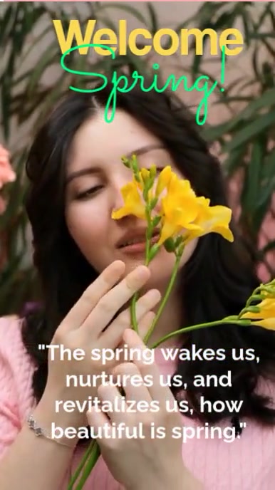 Brown Joyful Spring  Quotes  Instagram Reel template