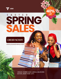 Brown Joyful Spring Sales Flyer Pamflet (Letter AS) template