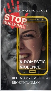 Brown Joyful Stop Domestic Violence Instagram Reel template