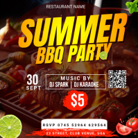 Brown Joyful Summer BBQ Party Instagram Post template