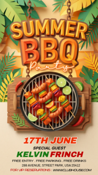 Brown Joyful Summer BBQ Party Instagram Story template