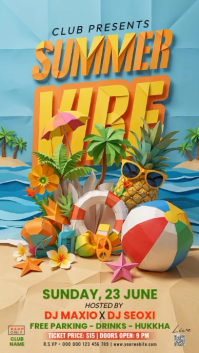 Brown Joyful Summer Beach Party Instagram Story Video template