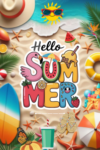 Brown Joyful Summer Poster template