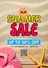Brown Joyful Summer Sale A1 template