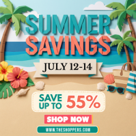 Brown Joyful Summer Sale Instagram Post Iphosti le-Instagram template