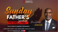 Brown Joyful Sunday Father's Day Service  Twitter Post template