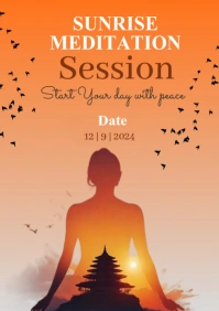 Brown Joyful Sunrise Meditation Session A2 template