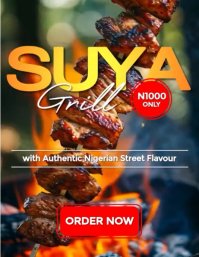 Brown Joyful Suya Grill Video Ads Clip Flyer (us Letter) template