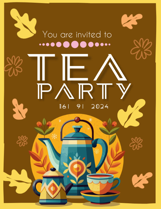 Copy of Brown Joyful Tea Party Flyer (us Letter) | PosterMyWall