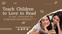 Brown Joyful Teach Children Post Template Digital Display (16:9)
