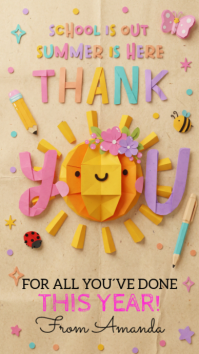 Brown Joyful Thank You Card Instagram Story Instagram-verhaal template