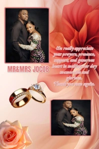 Brown Joyful Thank You Flyer  Pinterest Graphic template