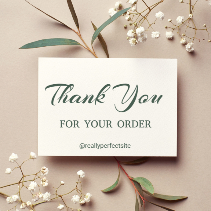 Plantilla de Brown Joyful Thank You For Order Instagram Post | PosterMyWall