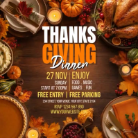 Braun Thanksgiving Dinner Instagram-opslag Template