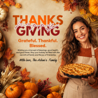 Brown Thanksgiving Greeting Publicación de Instagram Template