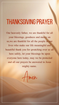 สีน้ำตาล Thanksgiving Prayer Статус WhatsApp Template
